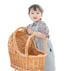 SEMOMS 女童荷葉邊圍裙+頭巾+收納包組