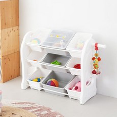 미루 야무진 3단 와이드애니 토이박스 + 뚜껑 세트, 미루 야무진 3단 와이드애니(그레이), 그레이(토이박스), 랜덤발송(뚜껑손잡이), 1세트