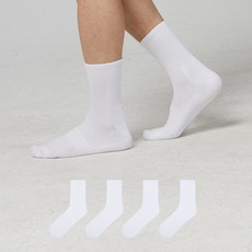 Actifit 高級無縫運動中筒襪4雙組, 1套, 白色, 白色, 白色, 白色