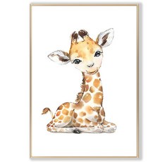 언헤브 동물 그림 캔버스 포스터 C 기린