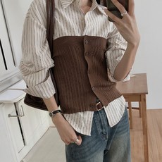 VANILLA MINT Frommiss 女款層次感交叉短版針織上衣