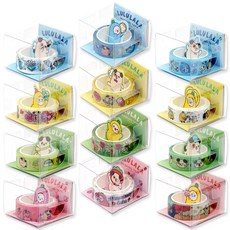 POPO FANCY 可愛小圖紙膠帶 15mm*7m 12入組, 混色, 1套