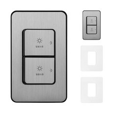 CHEIL ELECTRIC The Art Plus 批量關閉開關 2 爪 20A 金屬銀色 + 透明壓克力蓋 BOM732, 2套