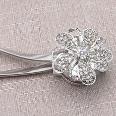 Market A 珠寶磁吸窗簾綁帶 6.5cm, 銀色, 1個