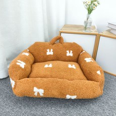 허니버블 반려동물 INS 플라워 소파 방석 쿠션, 브라운, 1개