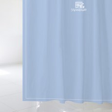 Design Soopul 愛的訊息浴簾 13 L 1800 x 1880 mm + 塑膠掛環 + 白色浴簾桿 套組, 1套, 白色