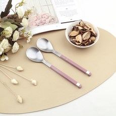 Bogen 方形Solen餐具甜點匙, 2個, 藕紫色