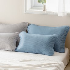 THEZARI 條紋絎縫好眠易綁帶枕頭套
