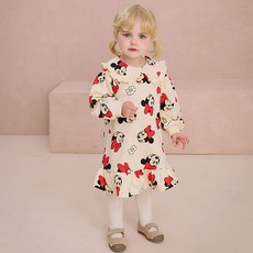 milkmile 迪士尼女童米妮紅色蝴蝶結連身裙