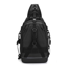 Aloharian 軍用包 釣魚 單人露營 旅行包, 01 黑色, 1個