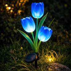 루아즈 LED 야외 정원등 튤립 태양광조명, 파랑