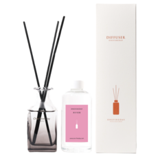 ONEFINEDAY 方形空瓶 + 補充油 250ml + 擴香棒 10p 擴香組, 1個, 玫瑰花園香