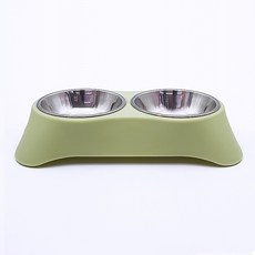 daysoy 寵物簡約素色餐具組 L, 02 綠色, 1套