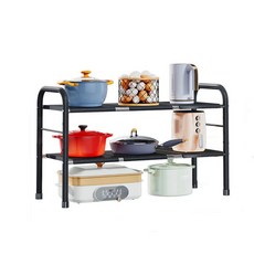 Jongeullobeol DND 廚房下櫃水槽架 長度可調, 黑色