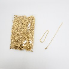 마다꾸미 볼체인 컬러군번줄 줄구슬 10cm, 메탈옐로우, 100개