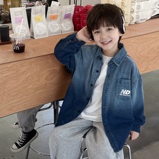 Starbean 男童漸層牛仔長袖襯衫