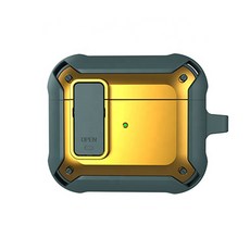 일렉토 애플 에어팟 3세대 이중잠금보호 키링 케이스, 옐로우그린