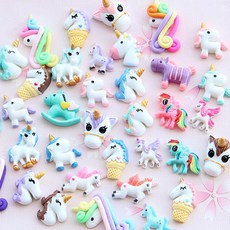 DIY 奶油膠配件 鉛筆盒 手機殼 裝飾套組 獨角獸配件, 混色