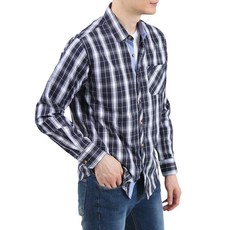 남성용 오피스 순면 체크 남방 셔츠 YXCC151