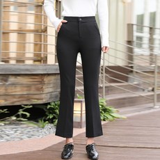 BBAE BBAE 女款修身下擺開叉西裝直筒褲