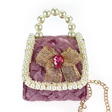 Woojooi Bling天鵝絨迷你手提包