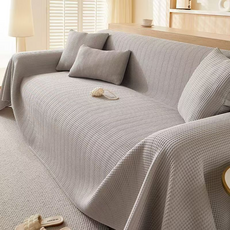 忒伊亞 柔軟多用途蓋毯 文青風沙發罩, 1個, 棕色