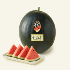 블랙펄 원두막 흑미 수박 골드, 6kg 이상, 1개