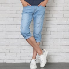 WITHJEANS 男式夏季 Span Kal Relief Part 7 牛仔短褲 D811