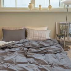 BAZAAR 雙面純棉被套, 灰色