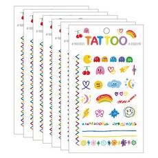 Petit 迷你紋身貼紙 TS003, 彩虹塗鴉, 7個