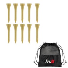 NAYASTYLE 高爾夫球梯 10入 + 收納袋組, 木質