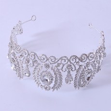 Luna Glam 高級髮飾 自助婚紗皇冠 WC814, 銀色, 1個