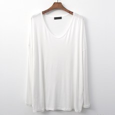 TEETAK 女款V領素色薄款長袖T恤