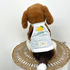 Caniche 狗狗水果竹節棉繞頸短版背心, 橘子