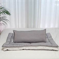 아띠블랑 유아용 양면 모달 와이드 베개커버 2p + 속통 + 차렵이불 세트, 화이트 + 그레이