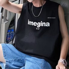 블랙101 남성용 데드로지 민소매 오버핏 나시 티셔츠 B234MF00268