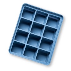 12格方形矽膠製冰格, 藍色, 1入