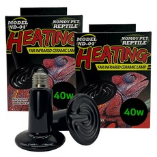 노모이펫 파충류 세라믹 원적외선 히팅램프 플랫 40W ND-04, 혼합색상, 2개