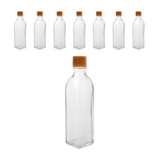 투명사각 오일병 소캡골드캡, 8개, 180ml