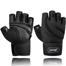 Xinluying Market A 簡約彩色透氣健身半手套套組, 黑色的