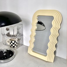 LUXIAI 波紋造型鏡子 L號, 黃色的