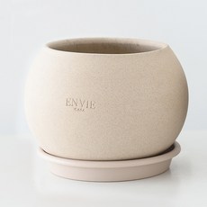 ENVIE CASA 越南陶盆 櫻桃 O140 PP底盤組, 象牙白, 1套