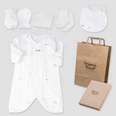 Organic Boom 嬰兒藍海蛇浴衣+圍兜+手巾+襪子+手帕+購物袋+盒裝