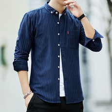 남성용 DM 신사 슬림 체크 셔츠