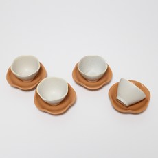 달소금 국산 도자기 무광 파스텔 꽃잎 찻잔 4종 세트, 연어, 연어, 연어, 연어, 1세트