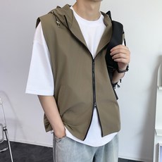 CONFIAR 男士輕便耐穿雙向拉鍊抽繩背心 TC9542