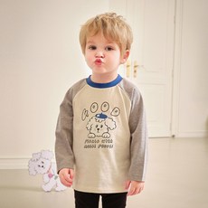 몰리멜리 아동용 피크닉 푸들 래글런 티셔츠