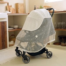 babysopoong 嬰兒車蕾絲遮陽罩, 1個, 雪花