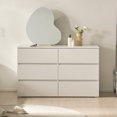 베이지메이트 리네아 서랍장 와이드 3단 6칸 방문설치, 화이트, 6개