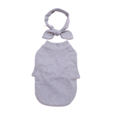 도기스타 반려동물 데일리 티셔츠 + 스카프 세트, 그레이, 1개